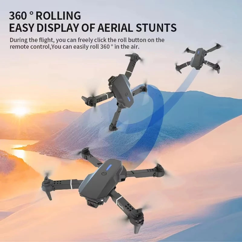 E88 Pro 8K GPS Drone with Dual HD Camera & Remote Display Controller