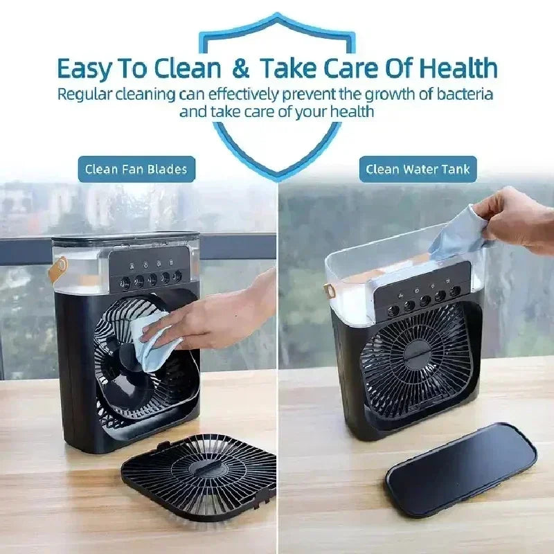 3 In 1 New Fan AIr Conditioner Household Small Air Cooler LED Night Light Portable Humidifier Air Adjustment Fan Office Home Fan - SUN SHINE STORE