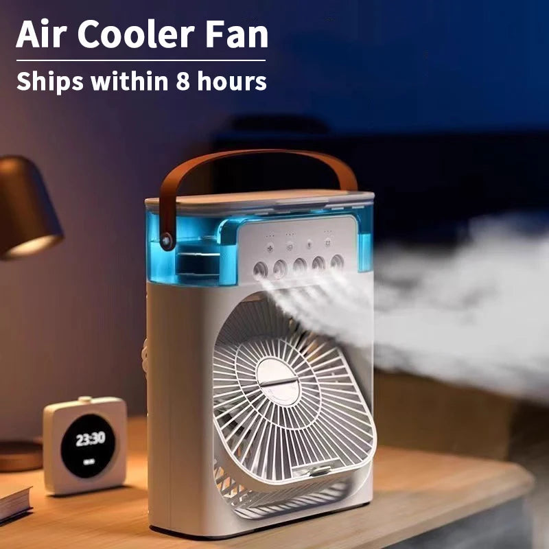 3 In 1 New Fan AIr Conditioner Household Small Air Cooler LED Night Light Portable Humidifier Air Adjustment Fan Office Home Fan - SUN SHINE STORE