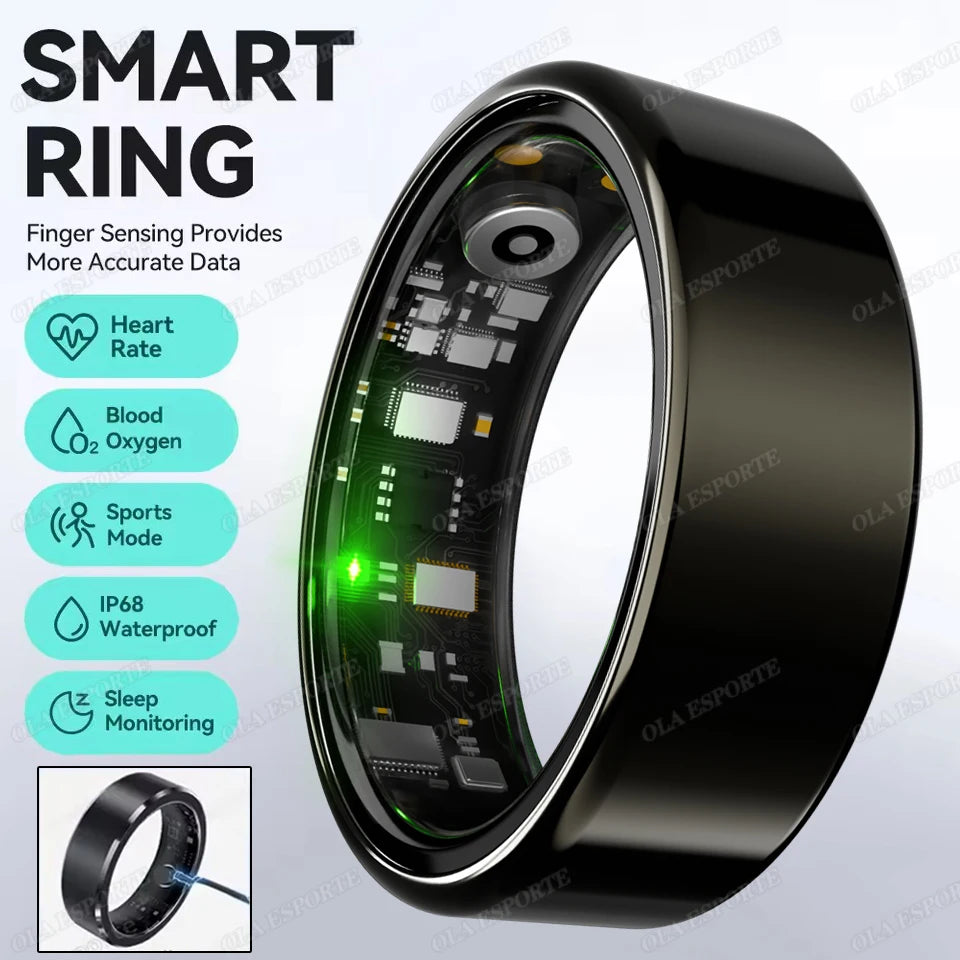 Smart Ring Health Tracker with Portable Charging Case – 24/7 Heart Rate, SpO2 & Sleep Monitor (5ATM / IP68 Waterproof) - SUN SHINE STORE
