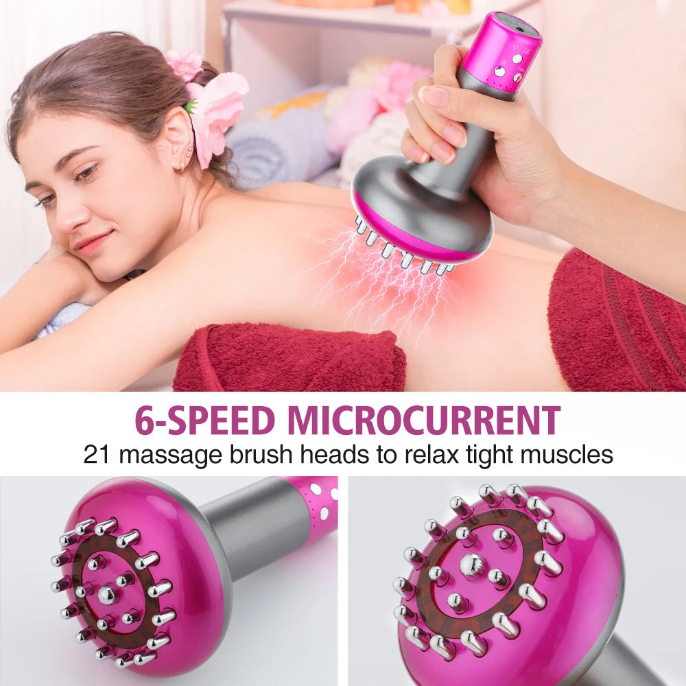 Smart Meridian Brush Abdome Massager Wireless Hot Compress Anti Cellulite Back Dredging Meridian Thermal Moxibustion Slimming