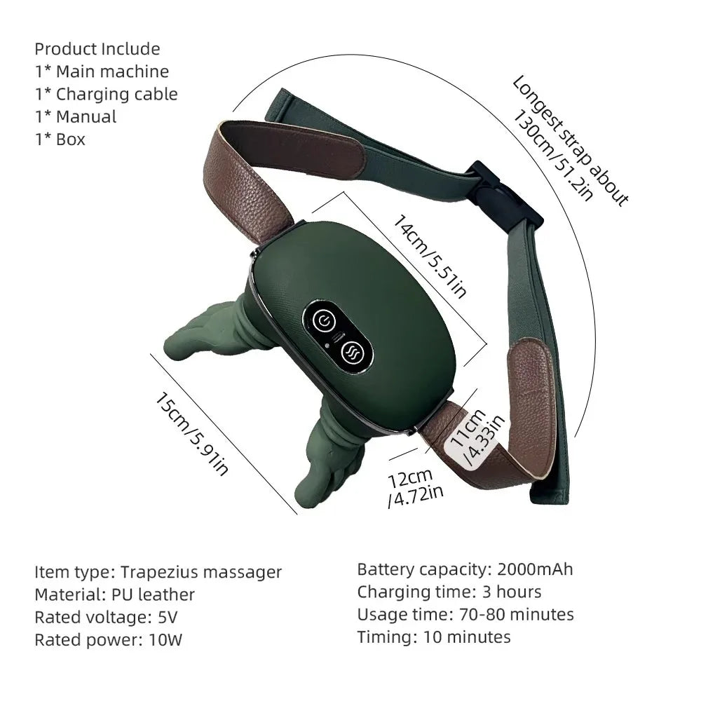 Electric Shiatsu Neck Shoulder Massager with Deep Kneading Finger Pressure for Muscle Relaxation And Back/Shoulder Pain Relief