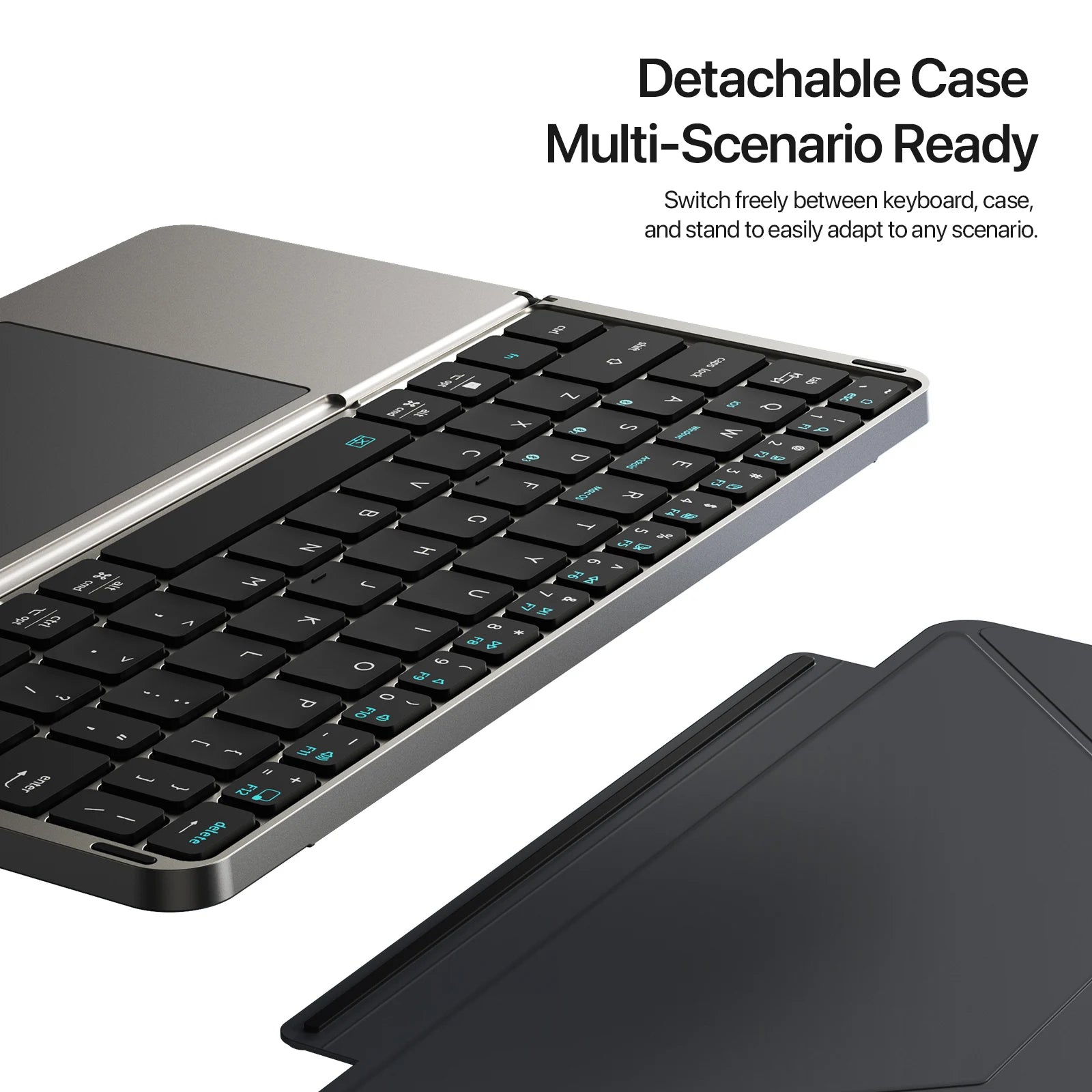 Bluetooth Keyboard Foldable with Touchpad Phone Holder Wireless Keyboard for Tablet Laptop PC