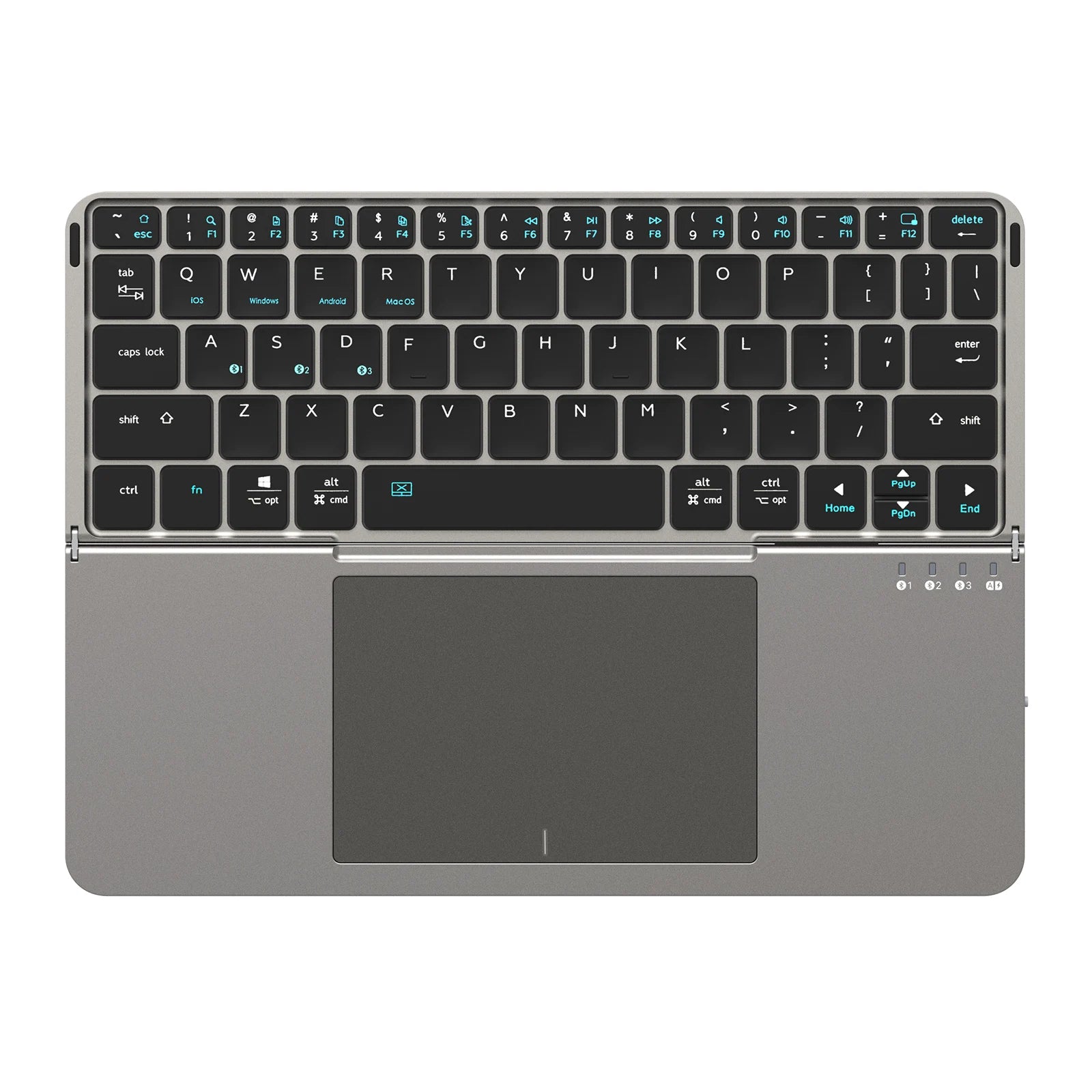 Bluetooth Keyboard Foldable with Touchpad Phone Holder Wireless Keyboard for Tablet Laptop PC