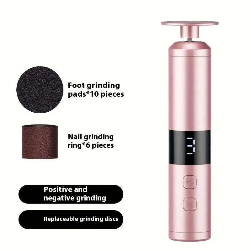 3-Speed Speed Adjustment, LCD Display Screen, 16 Interchangeable Heads for Home/Foot and Hand Care, Fast Charging - SUN SHINE STORE