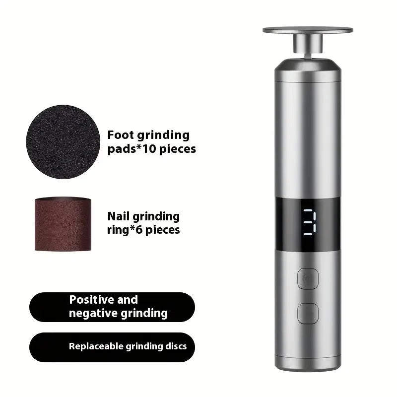 3-Speed Speed Adjustment, LCD Display Screen, 16 Interchangeable Heads for Home/Foot and Hand Care, Fast Charging - SUN SHINE STORE