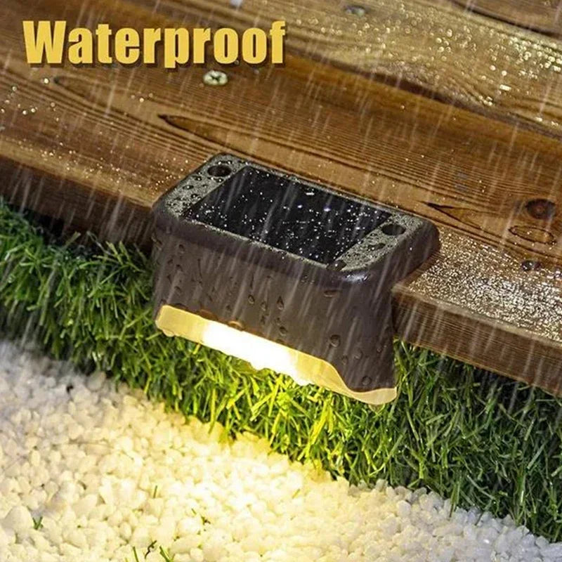 Solar Step Lights - Waterproof Outdoor LED Deck, Stair, Fence & Patio Security Warm Accent Lamps - SUN SHINE STORE