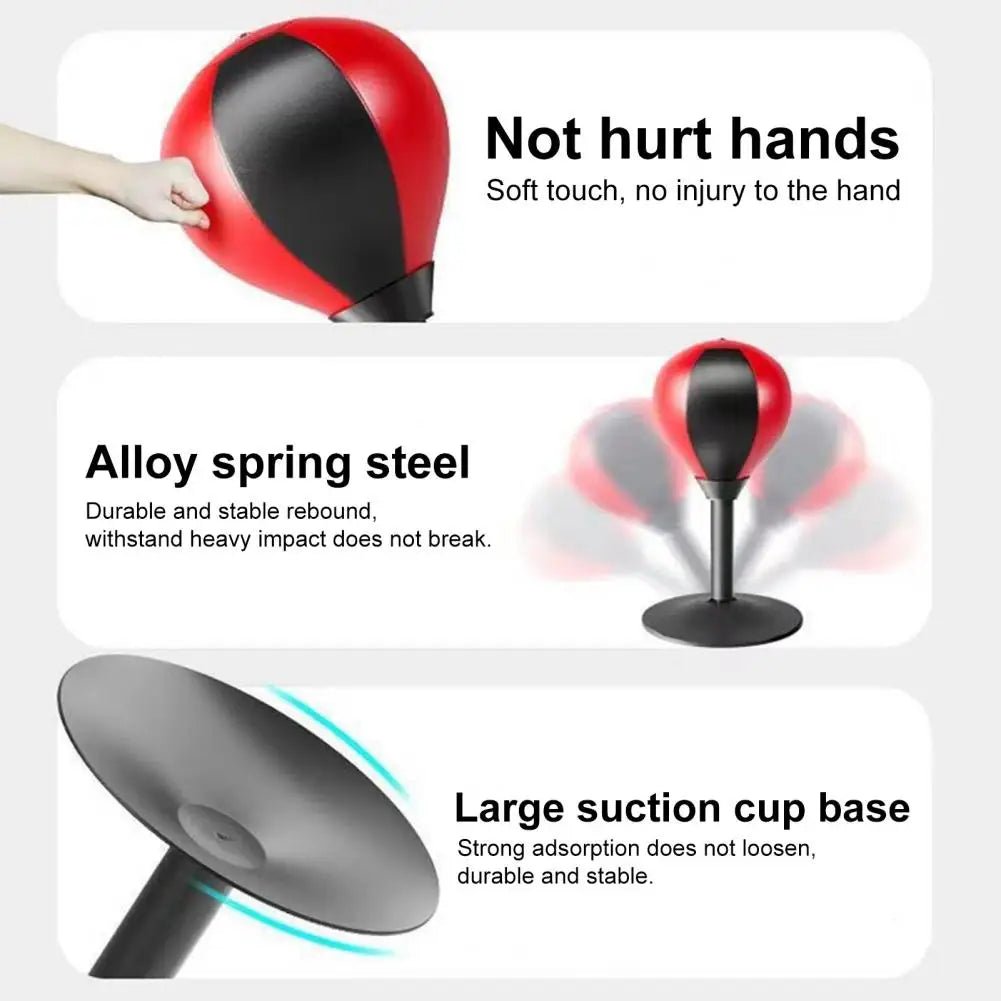Desktop Punching Bag –StressBusterPro - Suction Cup Stress Relief Boxing Speed Ball for Home & Office