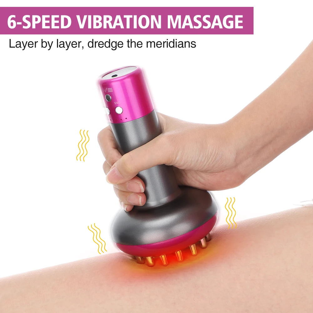 Smart Meridian Brush Abdome Massager Wireless Hot Compress Anti Cellulite Back Dredging Meridian Thermal Moxibustion Slimming