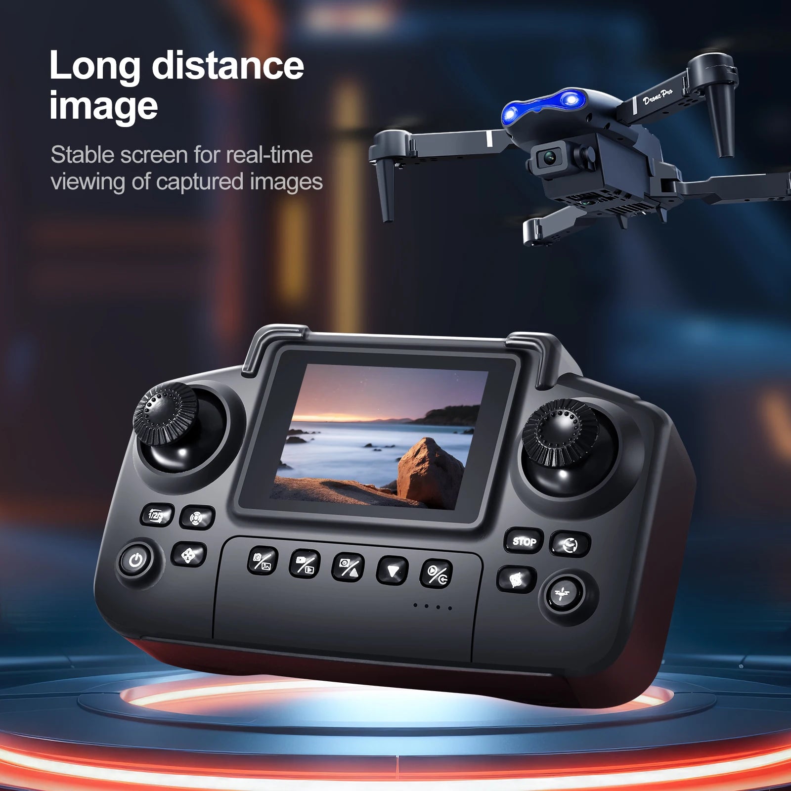 E88 Pro 8K GPS Drone with Dual HD Camera & Remote Display Controller