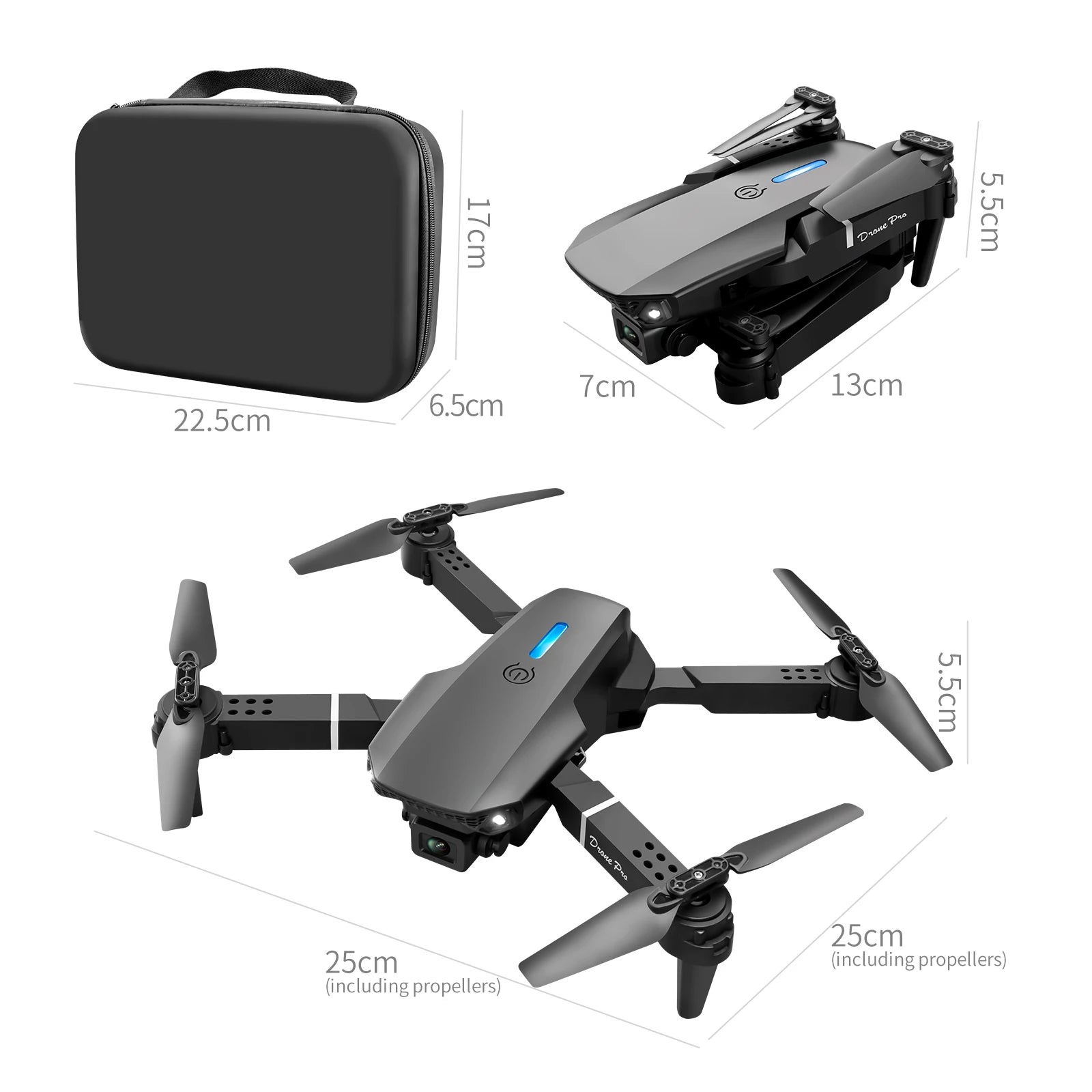E88 Pro 8K GPS Drone with Dual HD Camera & Remote Display Controller