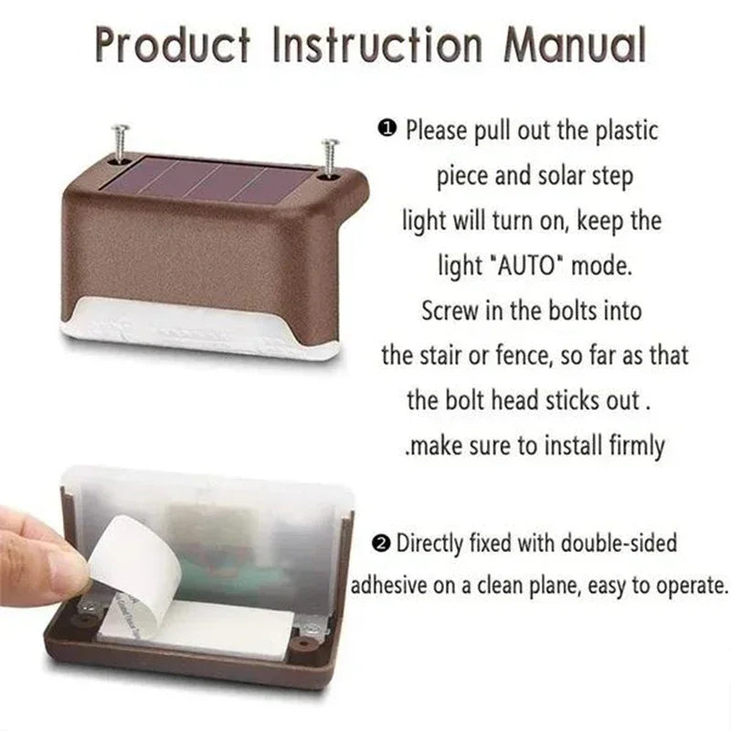 Solar Step Lights - Waterproof Outdoor LED Deck, Stair, Fence & Patio Security Warm Accent Lamps - SUN SHINE STORE