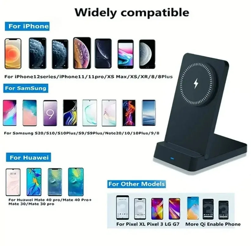 MagSafe Charger  Magnetic 30W Wireless Charger – Foldable Desktop Fast Charging Station with Phone Holder for MagSafe iPhone 16 / 15 / 14 / 13 / 12 Pro