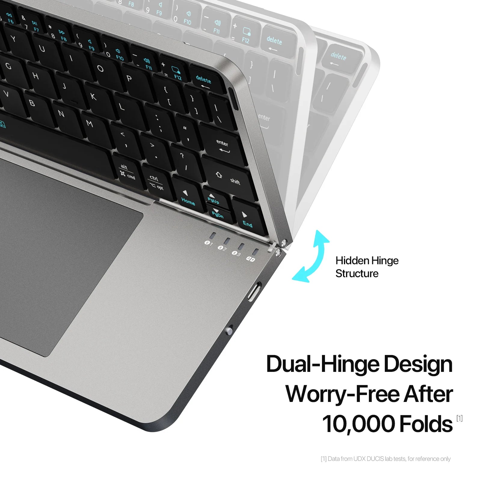 Bluetooth Keyboard Foldable with Touchpad Phone Holder Wireless Keyboard for Tablet Laptop PC