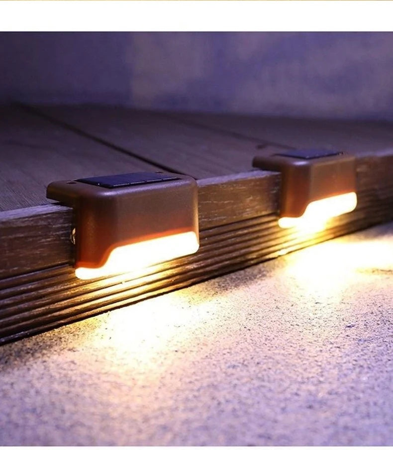 Solar Step Lights - Waterproof Outdoor LED Deck, Stair, Fence & Patio Security Warm Accent Lamps - SUN SHINE STORE