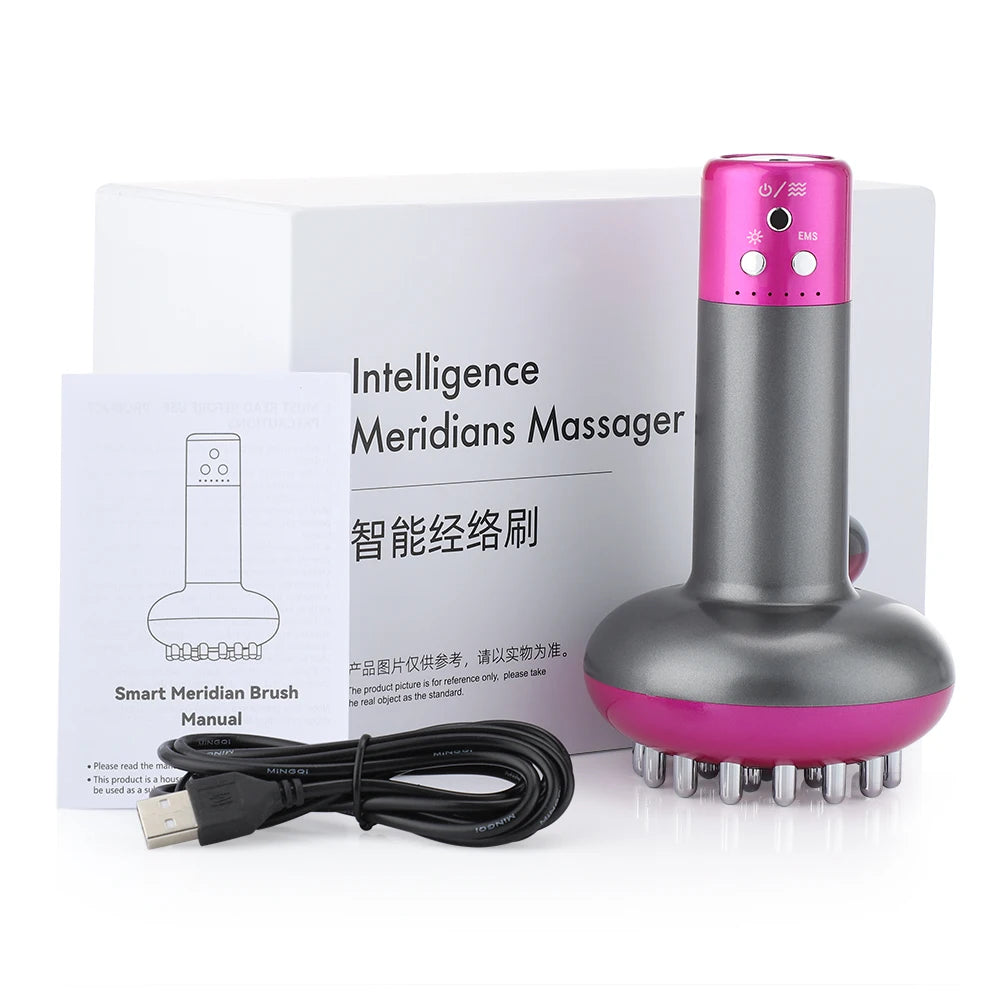 Smart Meridian Brush Abdome Massager Wireless Hot Compress Anti Cellulite Back Dredging Meridian Thermal Moxibustion Slimming