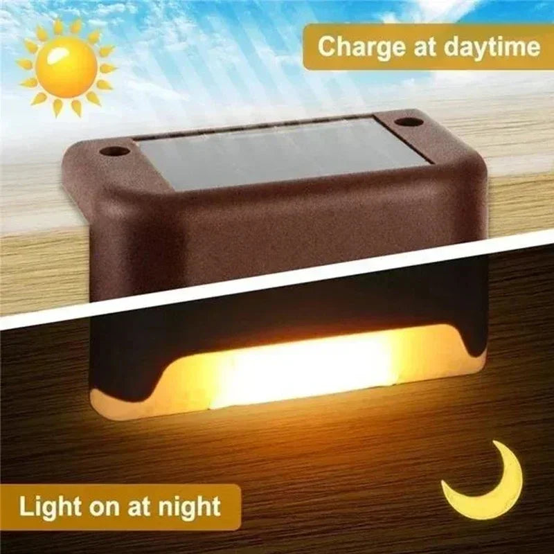 Solar Step Lights - Waterproof Outdoor LED Deck, Stair, Fence & Patio Security Warm Accent Lamps - SUN SHINE STORE