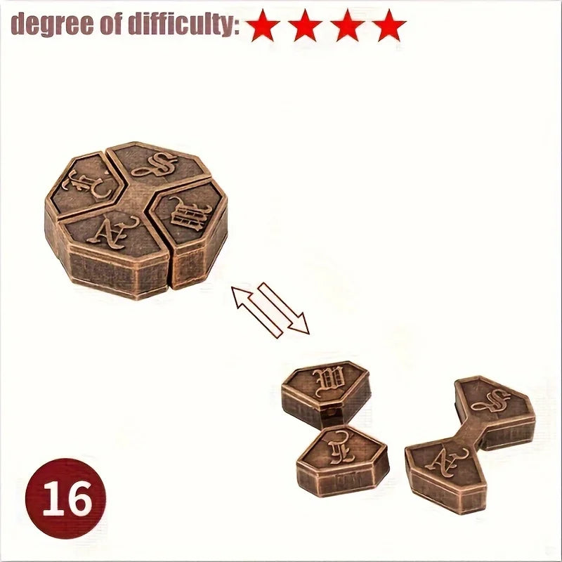 A classic intellectual metal puzzle toy, a difficult educational game toy for Christmas, Thanksgiving and birthday gifts - SUN SHINE STORE