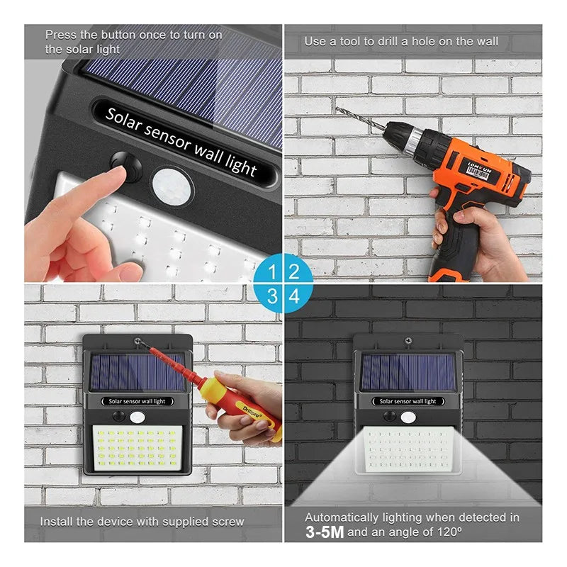 6/30 LED Solar Light PIR Motion Sensor Wall Light Outdoor Solar Lamp Waterproof Solar Powered Sunlight Street Lamp Garden Decor - SUN SHINE STORE